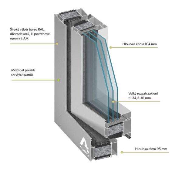 Okenní profil ALUPROF MB 104 PASSIVE MPtech